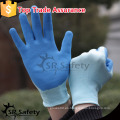 SRSAFETY 13G guantes de látex revestidos del trazador de líneas de nylon hechos punto amarillo / guantes de trabajo del hombre con alta calidad